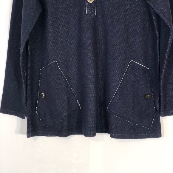 Soft Surroundings Blue Half Button Downtime Henley Tunic Top MP - Picture 9 of 16